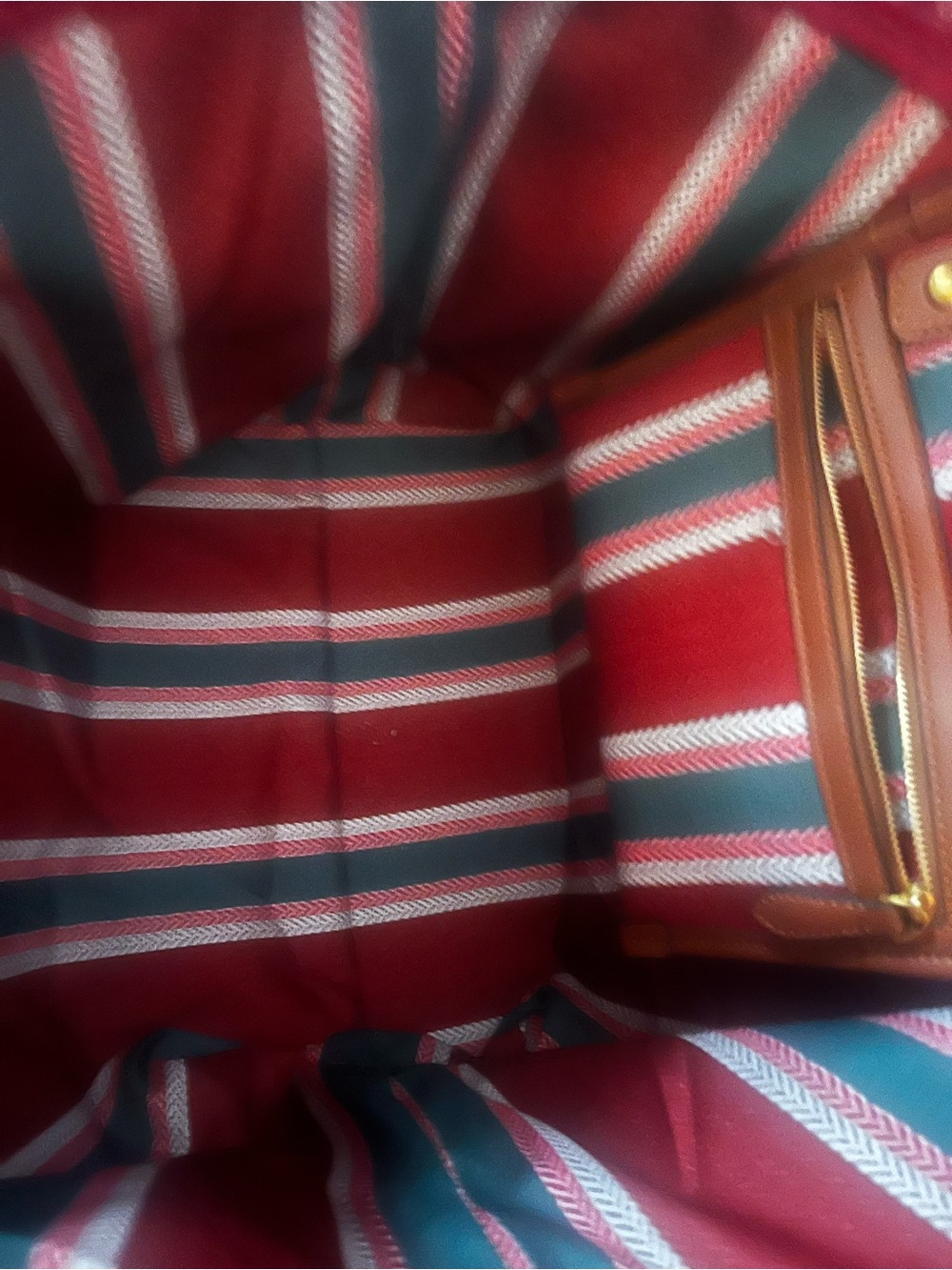 Huge Gucci style beach bag Red White and Green Striped Canvas Tote - Picture 7 of 10